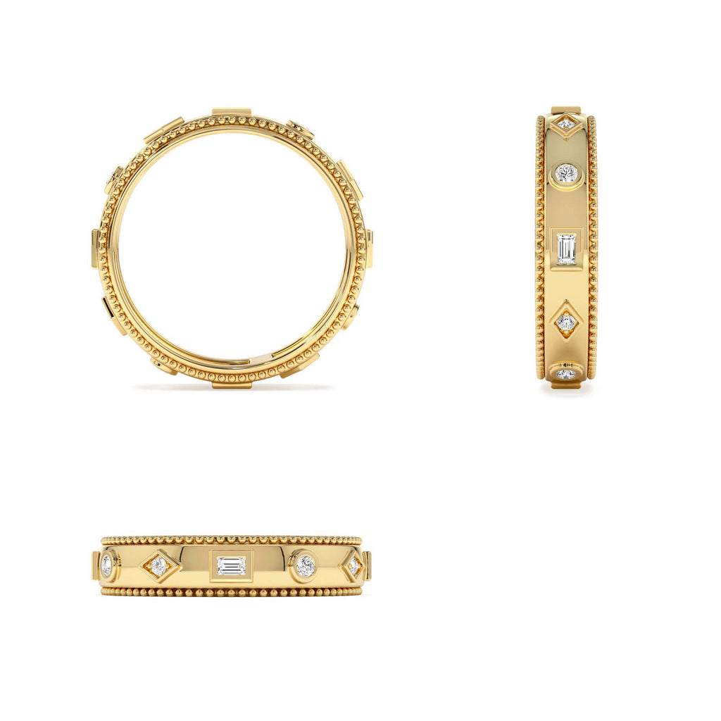 Mixed Shape Diamond Anniversary Band in 14K Gold — view 3