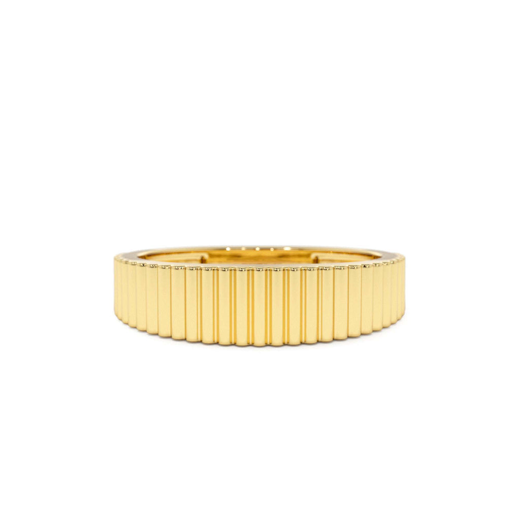 Fluted Textured Graduating Ring in 14K Gold — view 1