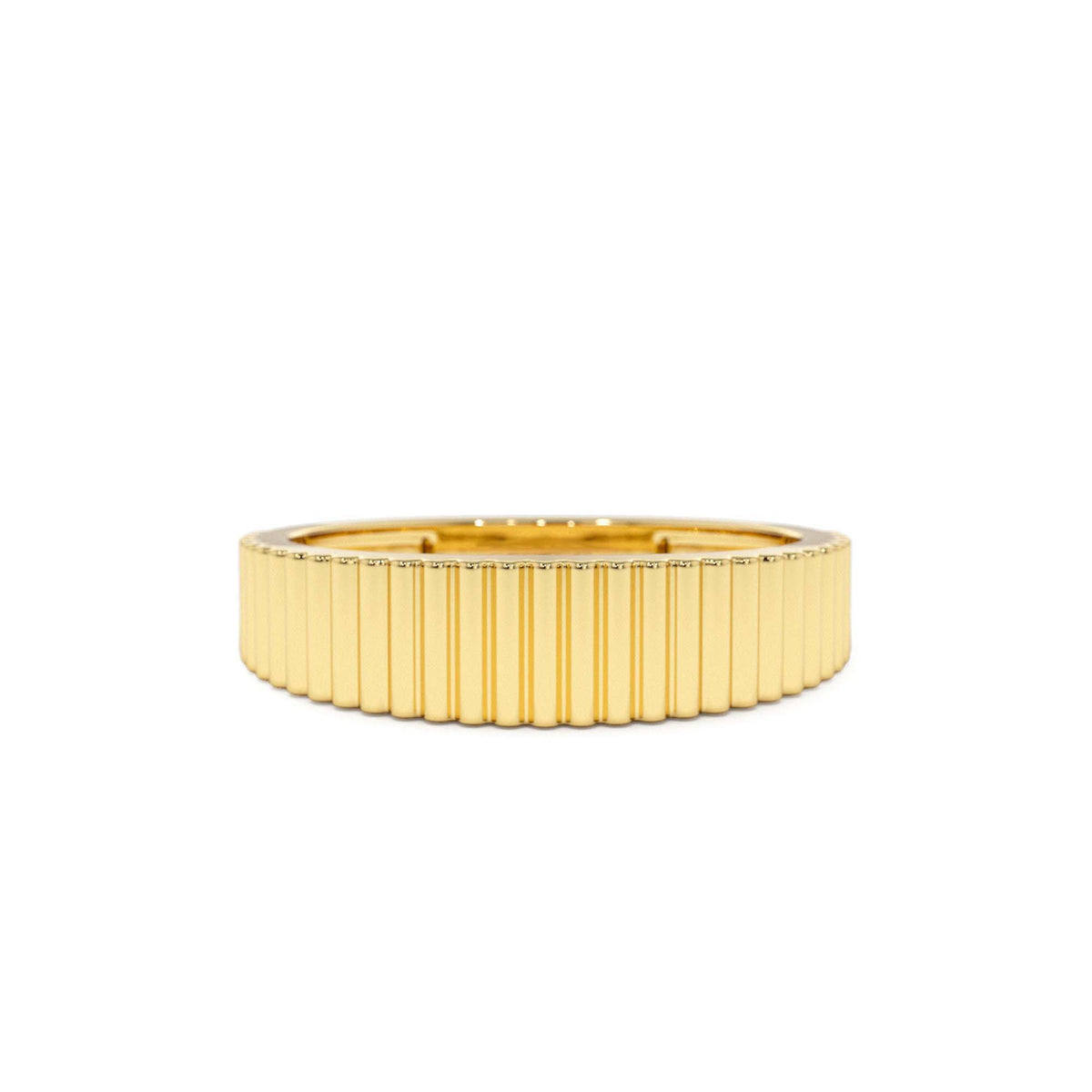Fluted Textured Graduating Ring in 14K Gold — view 1