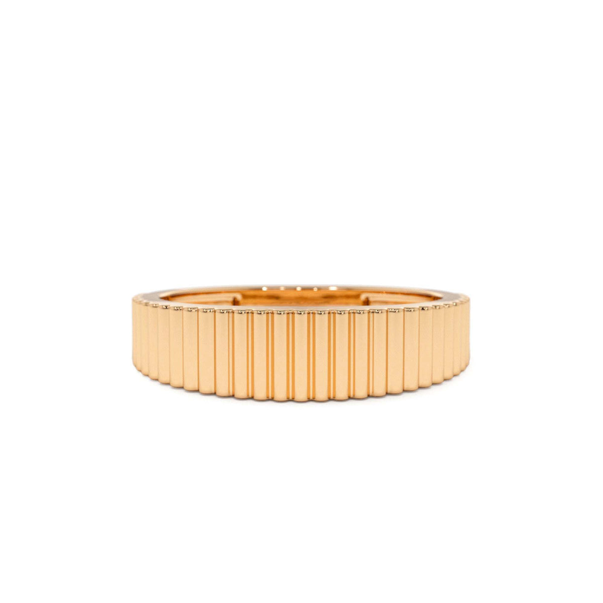 Fluted Textured Graduating Ring in 14K Gold — view 5