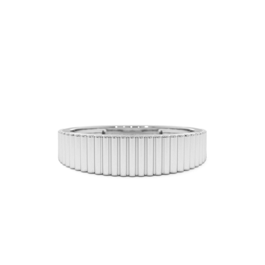 Fluted Textured Graduating Ring in 14K Gold — view 4