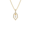 Marquise Shape Dangle Diamond Necklace in 14K Gold — view 1