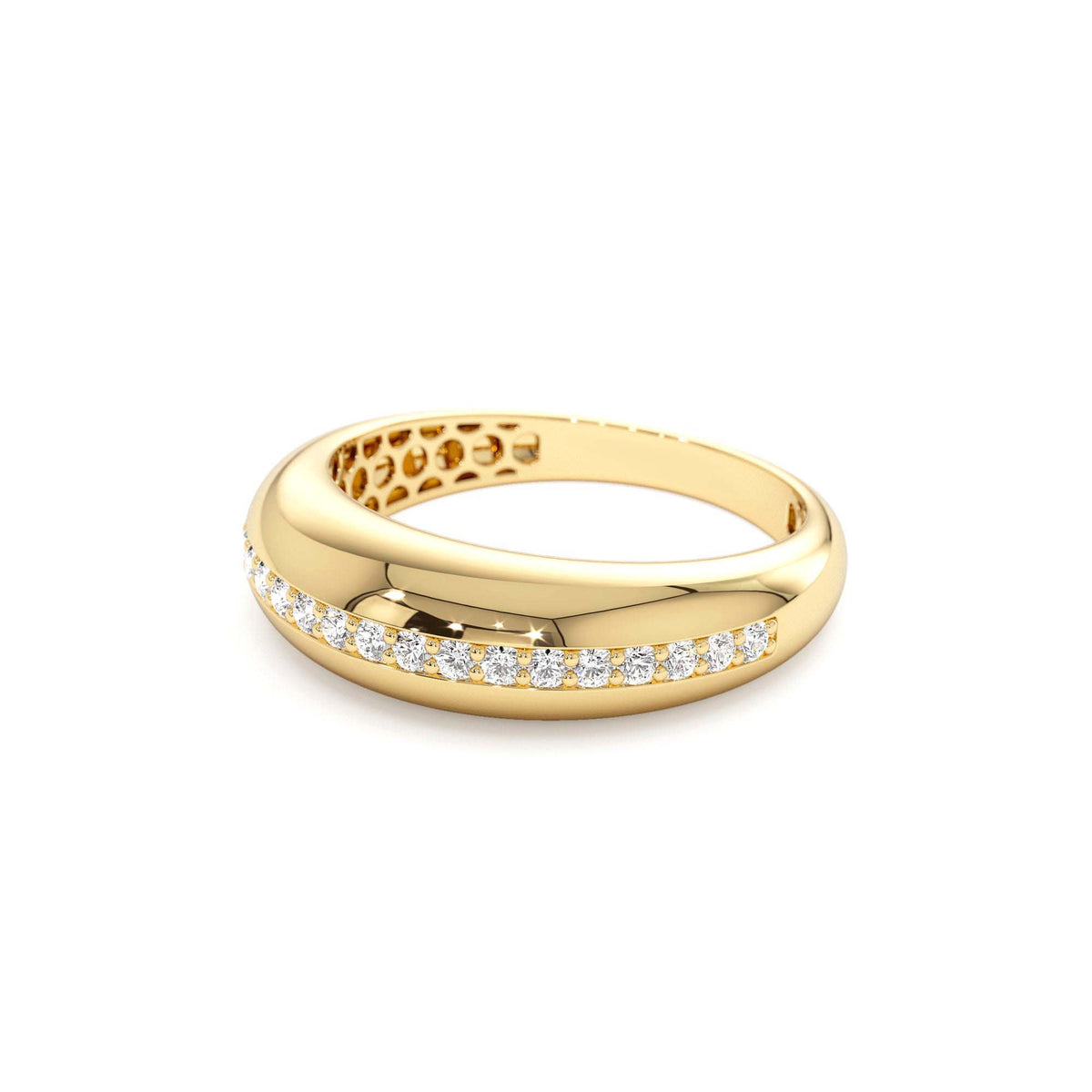 Diamond Dome Balloon Ring in 14K Gold — view 2