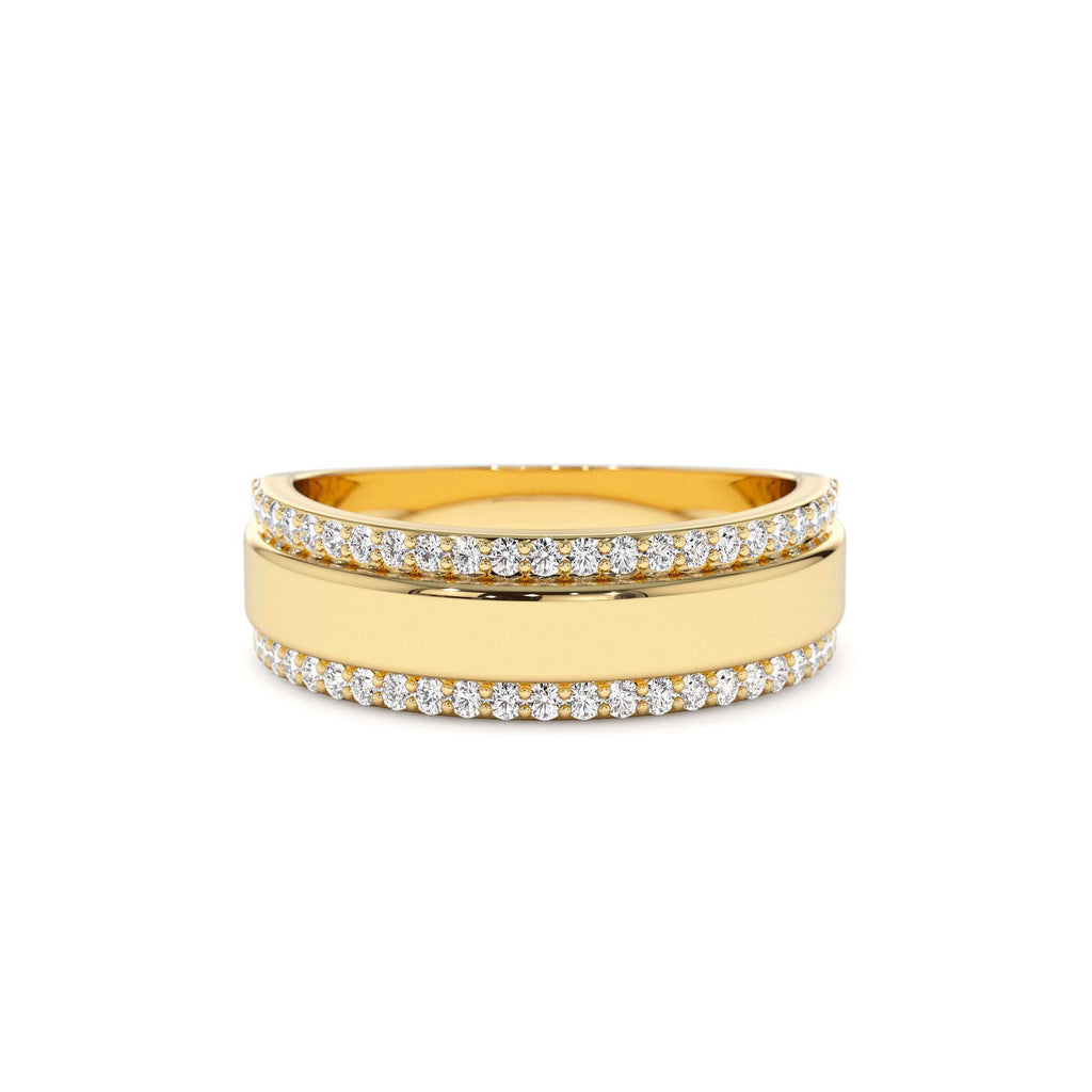 Diamond Diamond Edge Wedding Band in 14K Gold — view 1