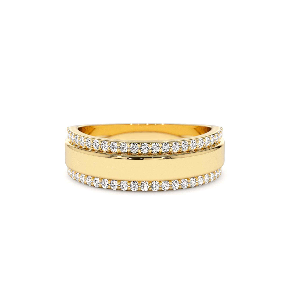 Diamond Diamond Edge Wedding Band in 14K Gold — view 1