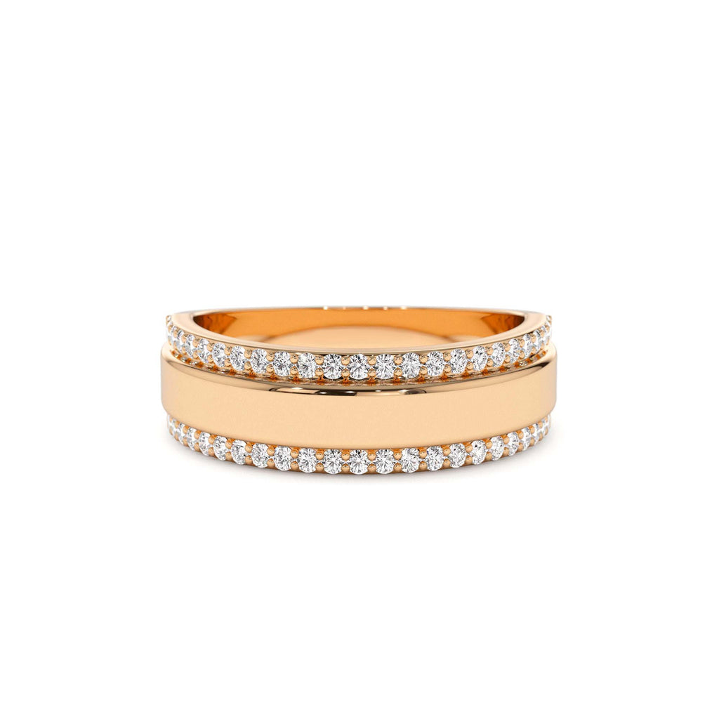 Diamond Diamond Edge Wedding Band in 14K Gold — view 5