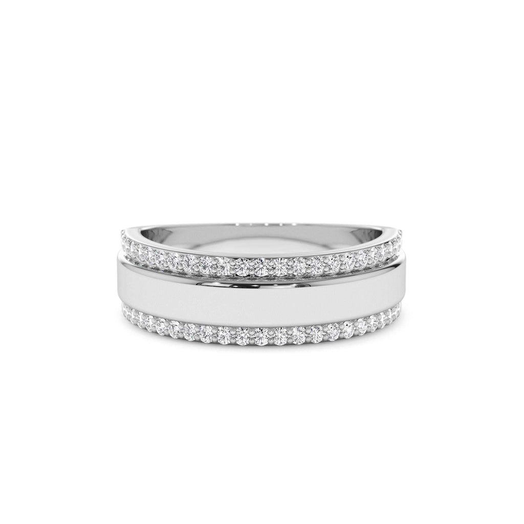 Diamond Diamond Edge Wedding Band in 14K Gold — view 4