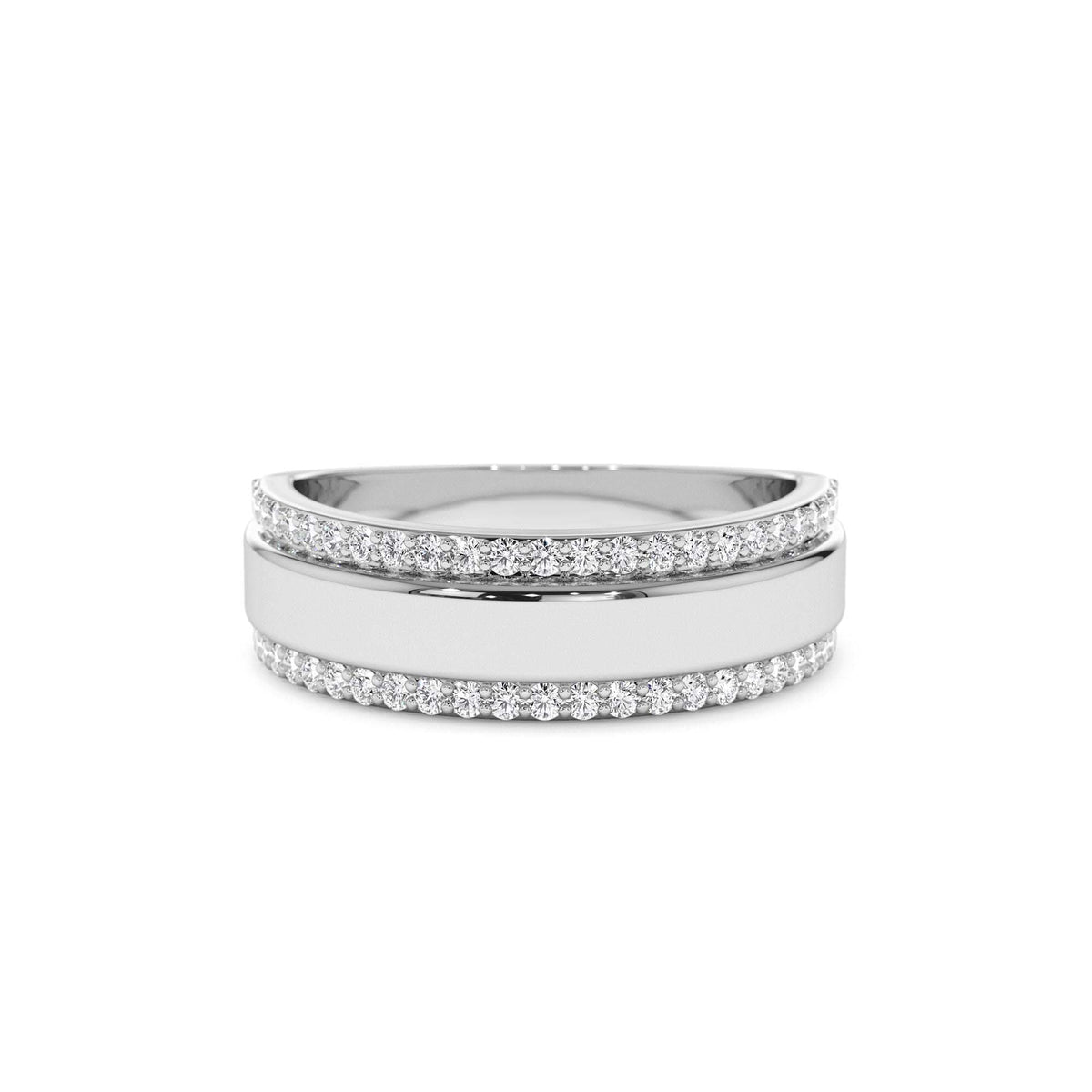 Diamond Diamond Edge Wedding Band in 14K Gold — view 4