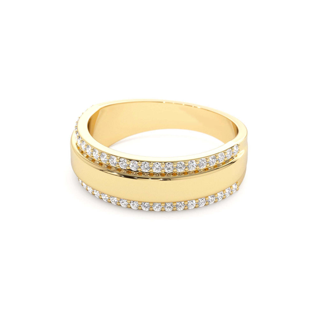 Diamond Diamond Edge Wedding Band in 14K Gold — view 2