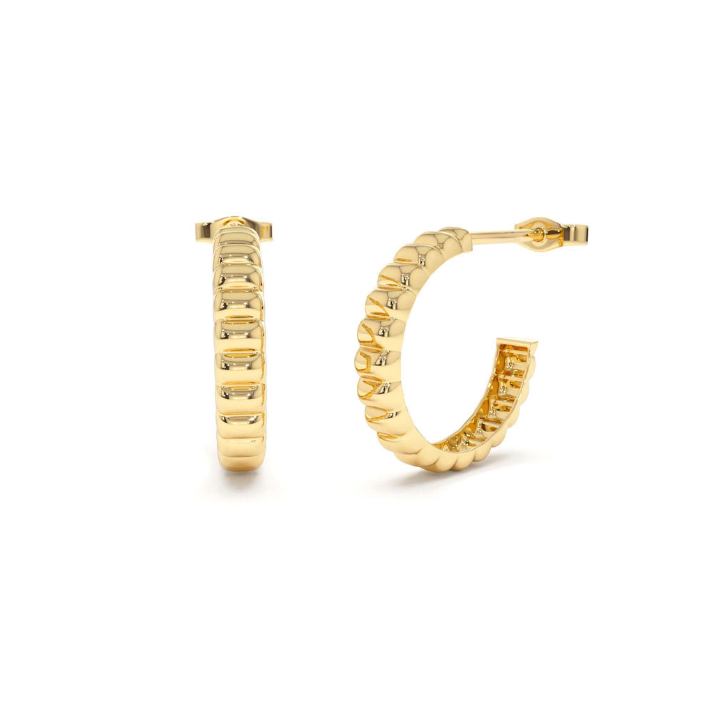 Bubble C Hoop Earrings in 14K Gold — view 1