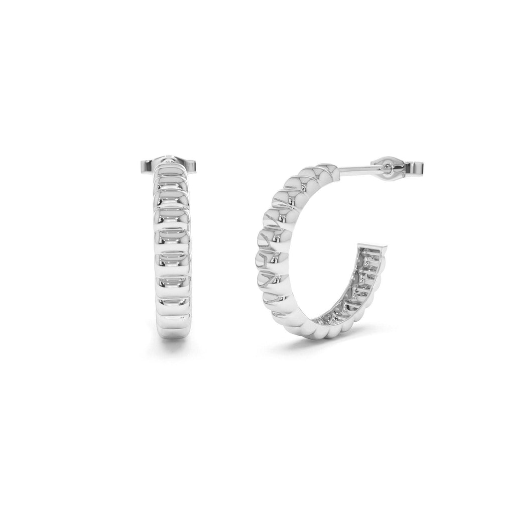 Bubble C Hoop Earrings in 14K Gold — view 3