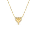 Diamond Puffed Heart Love Necklace in 14K Gold — view 1
