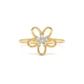 Diamond Flower Ring in 14K Gold — view 1