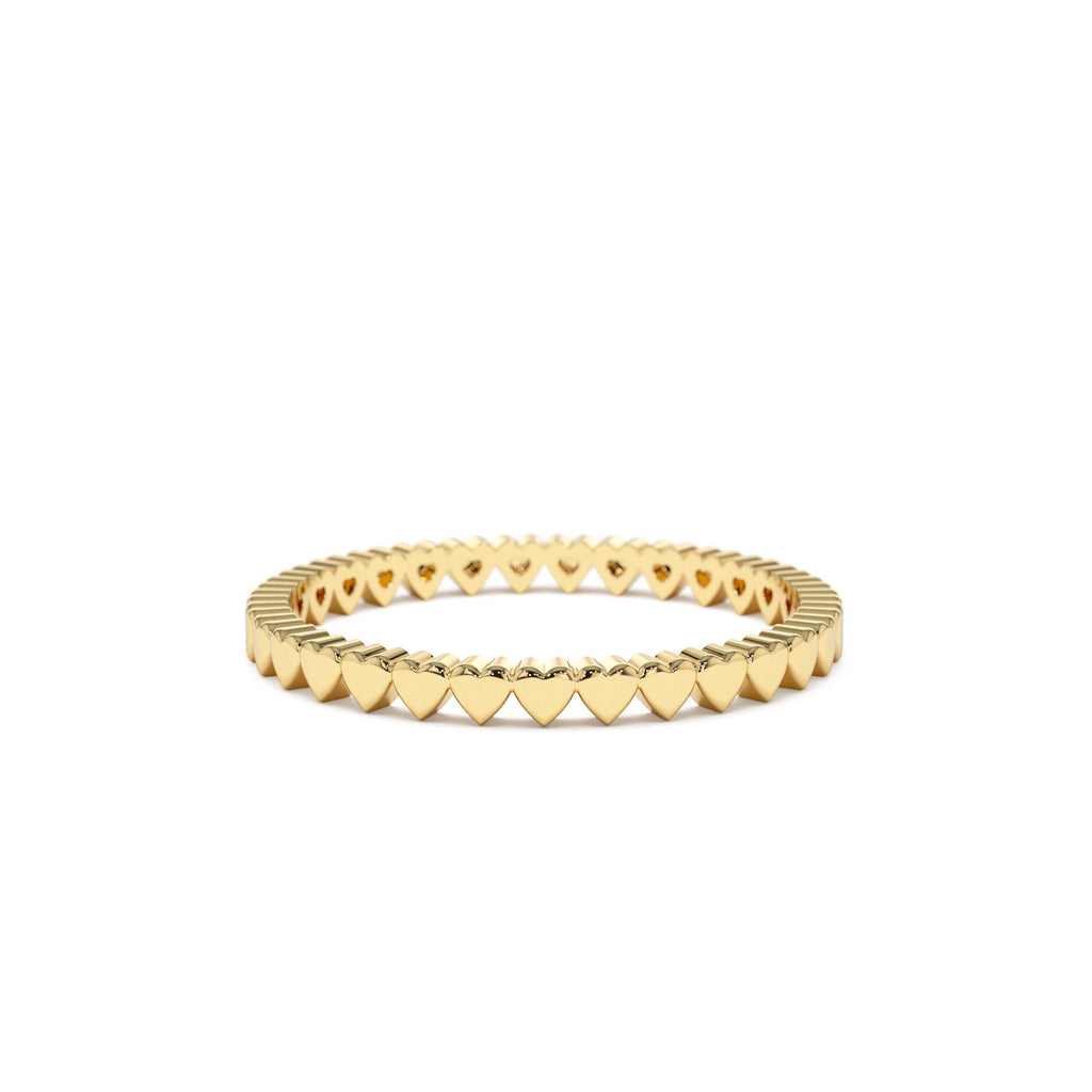 Mini Heart Eternity Ring in 14K Gold — view 1
