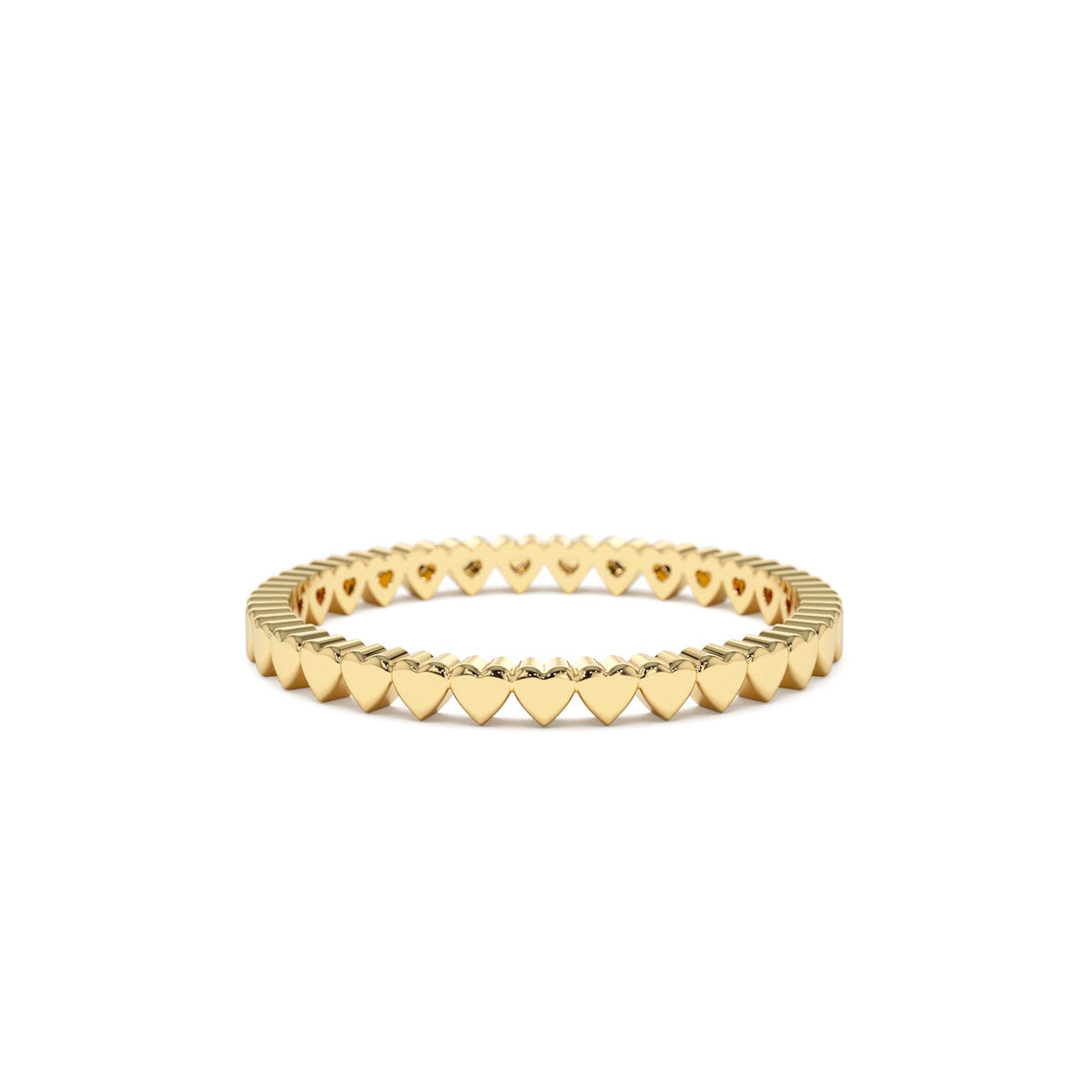 Mini Heart Eternity Ring in 14K Gold — view 1