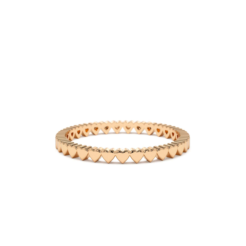Mini Heart Eternity Ring in 14K Gold — view 5