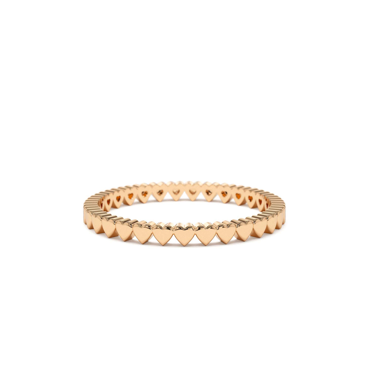 Mini Heart Eternity Ring in 14K Gold — view 5