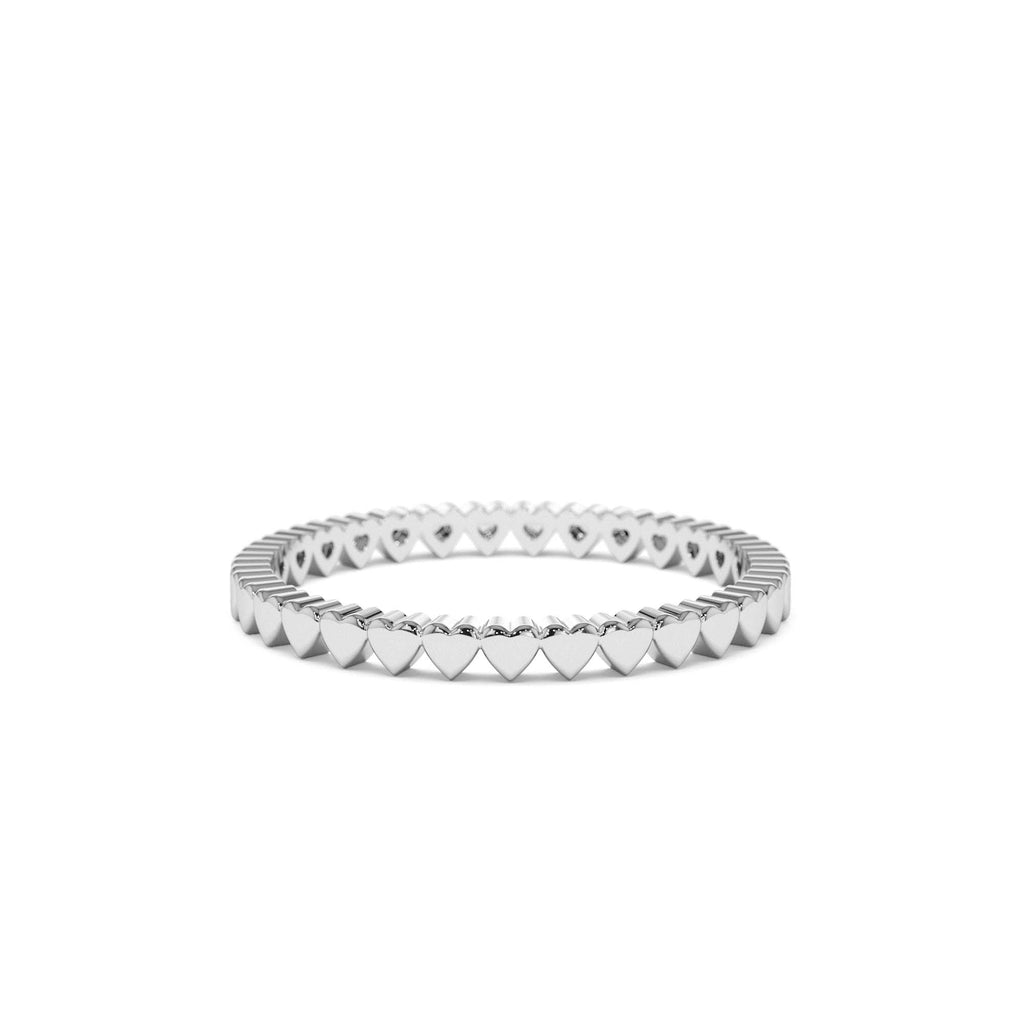 Mini Heart Eternity Ring in 14K Gold — view 4