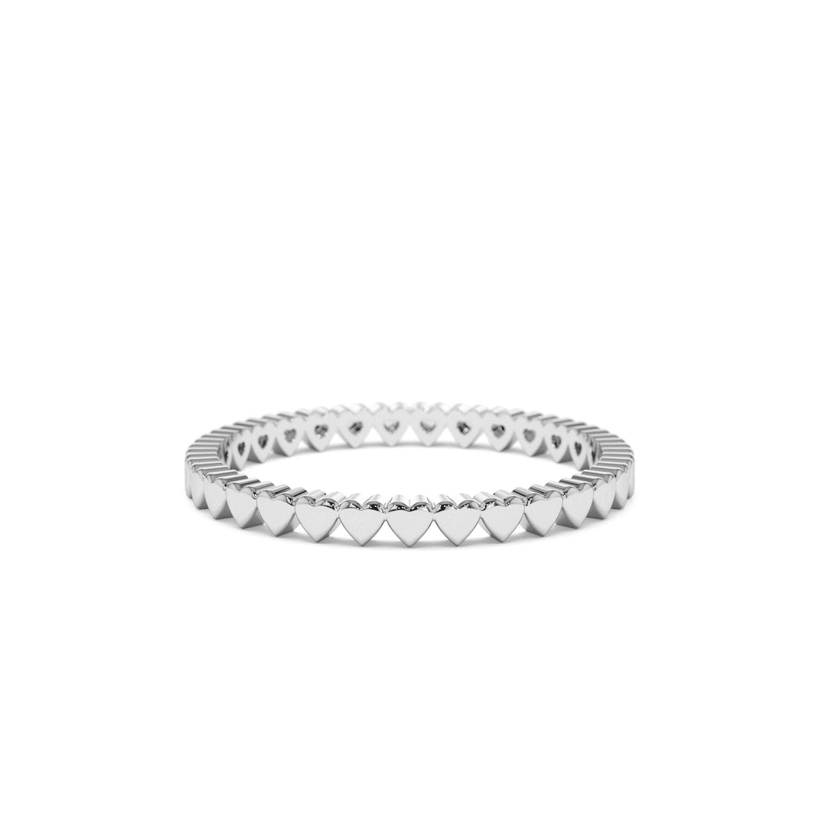 Mini Heart Eternity Ring in 14K Gold — view 4