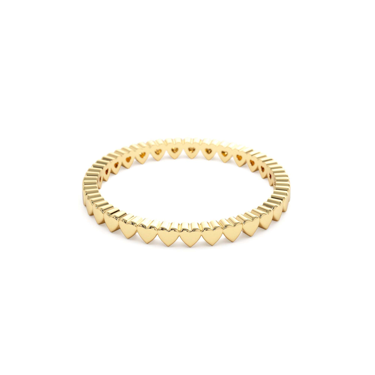 Mini Heart Eternity Ring in 14K Gold — view 2