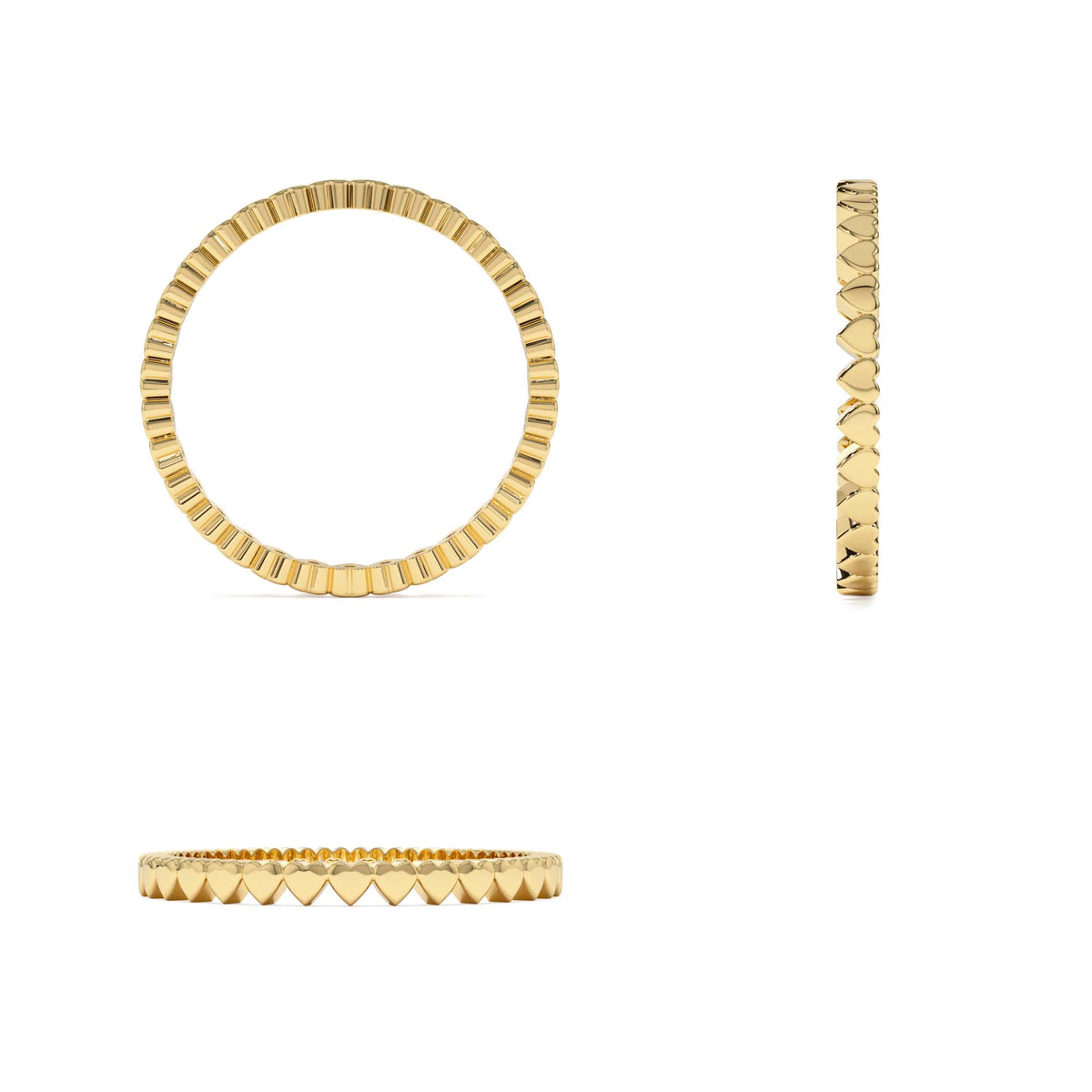 Mini Heart Eternity Ring in 14K Gold — view 3