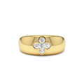 Chunky Diamond Clover Ring in 14K Gold — view 1