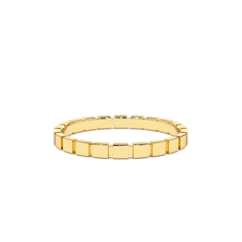 Geometric Square Stacking Ring in 14K Gold — view 1
