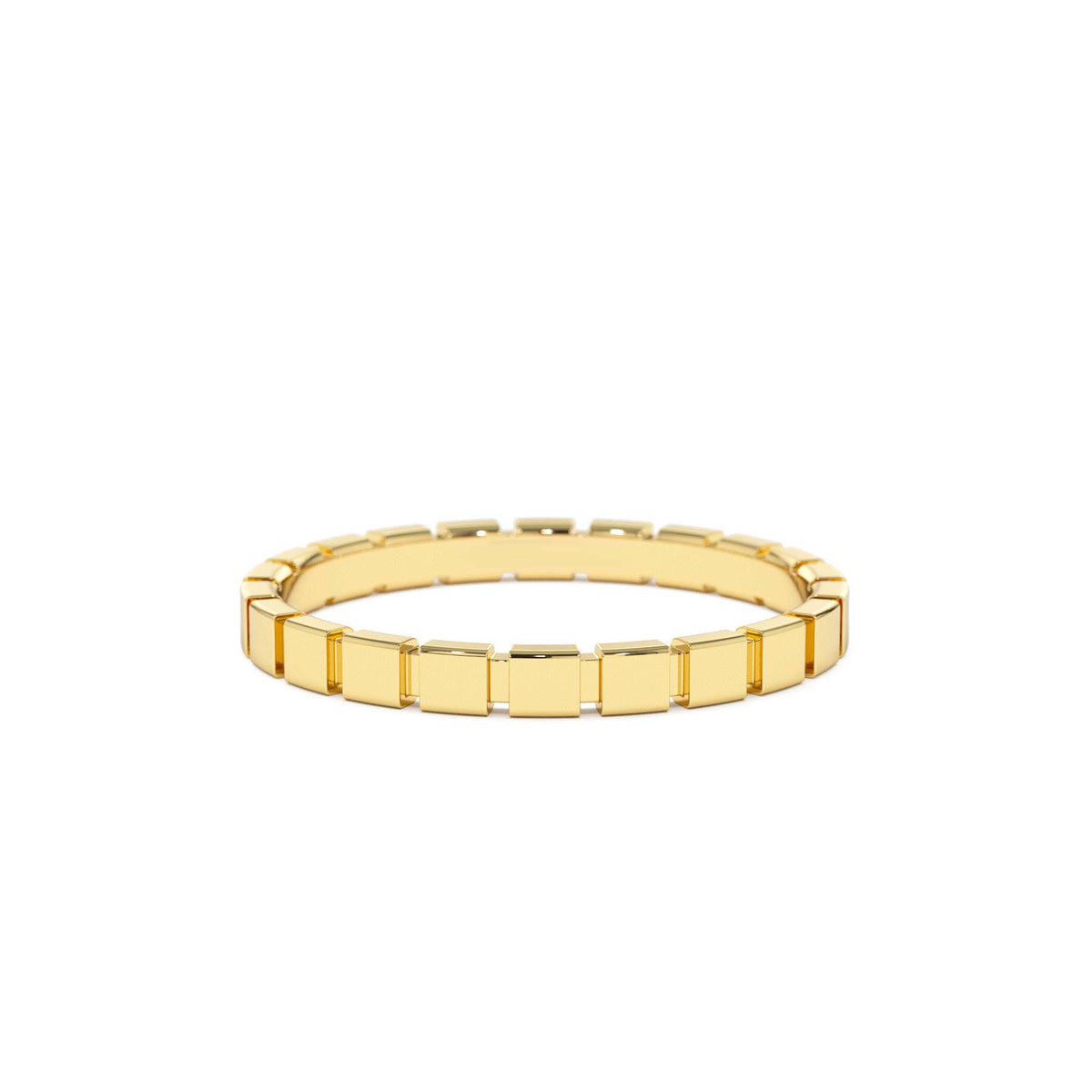 Geometric Square Stacking Ring in 14K Gold — view 1