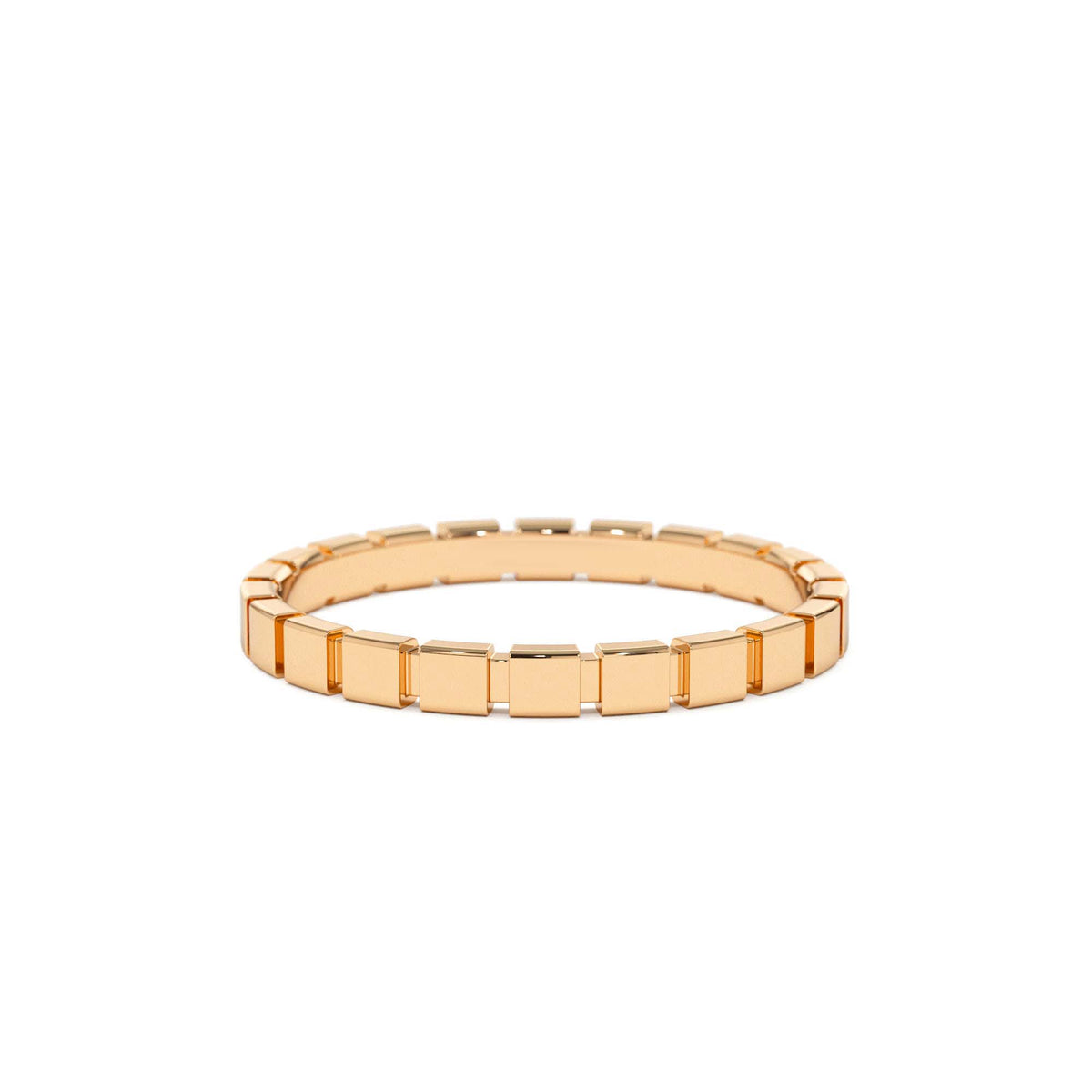 Geometric Square Stacking Ring in 14K Gold — view 5