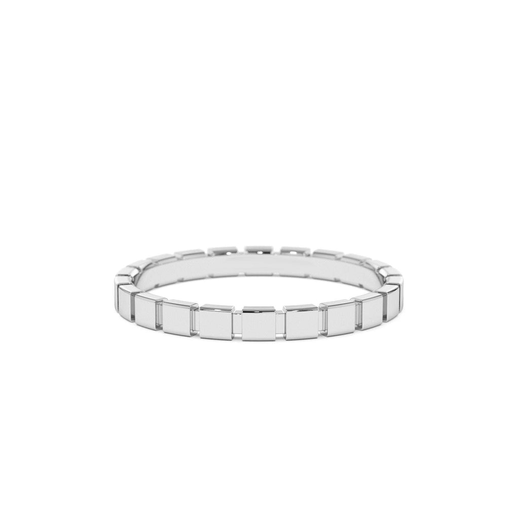 Geometric Square Stacking Ring in 14K Gold — view 4