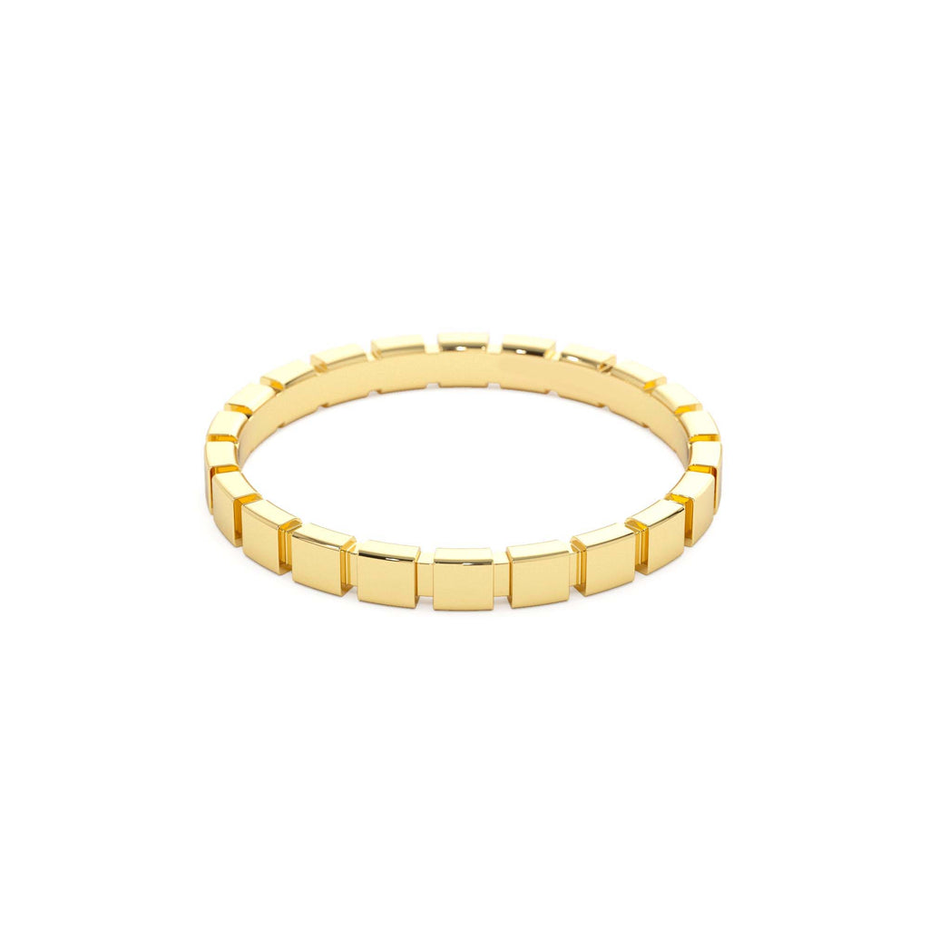 Geometric Square Stacking Ring in 14K Gold — view 2