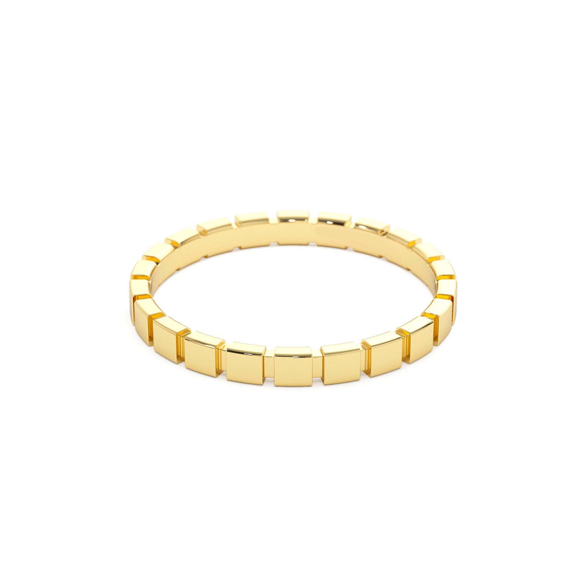 Geometric Square Stacking Ring in 14K Gold — view 2