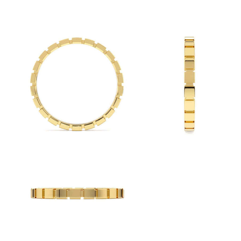 Geometric Square Stacking Ring in 14K Gold — view 3