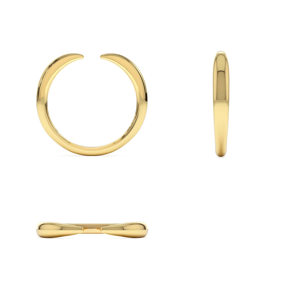 Open Claw Cuff Ring For Women in 14K Gold — view 3