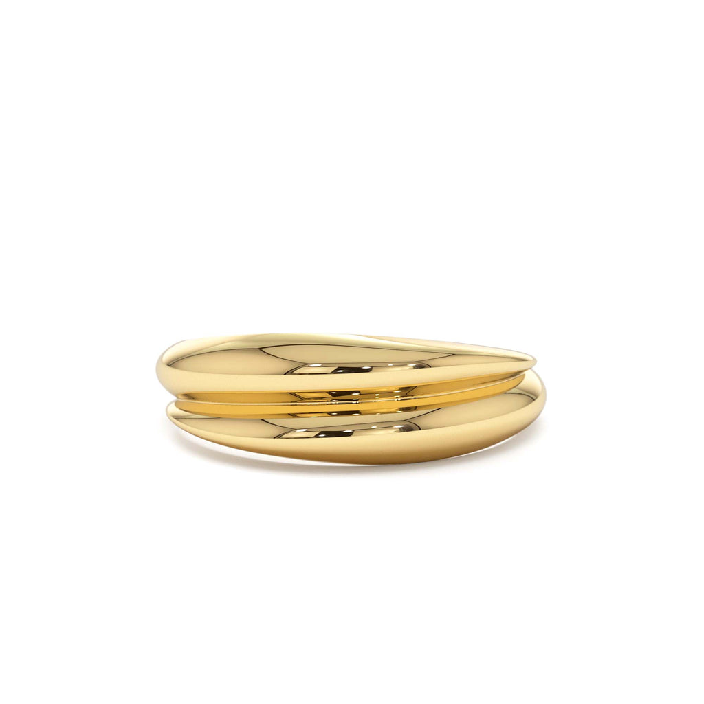 Dome Dual Band Stackable Statement Ring in 14K Gold — view 1