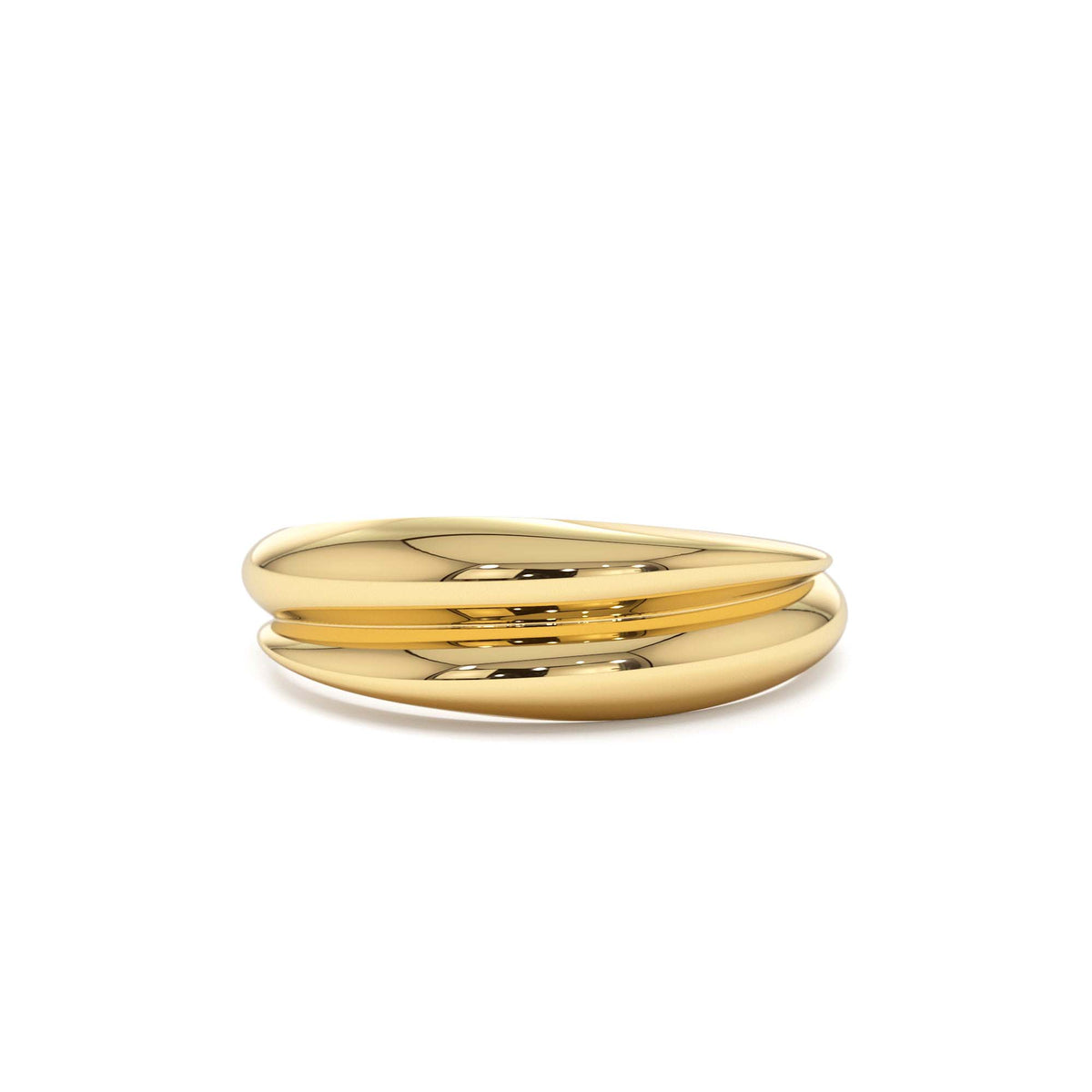 Dome Dual Band Stackable Statement Ring in 14K Gold — view 1