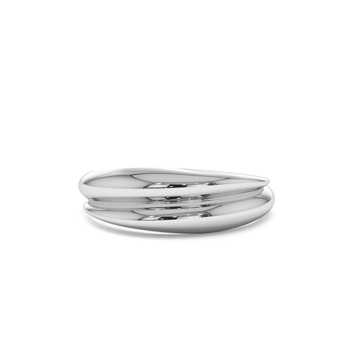 Dome Dual Band Stackable Statement Ring in 14K Gold — view 4