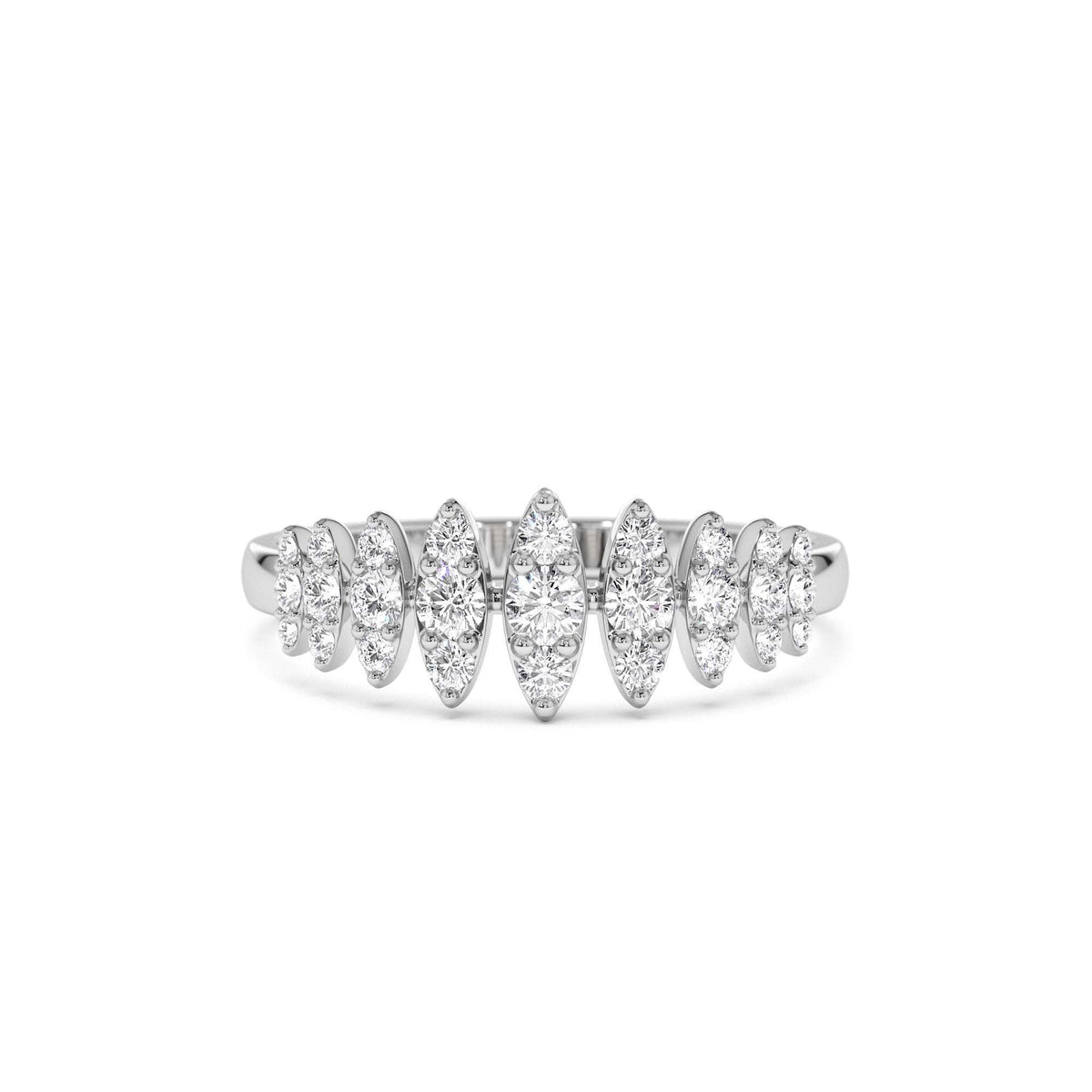 Unique Design Glamorous Diamond Ring in 14K Gold — view 4