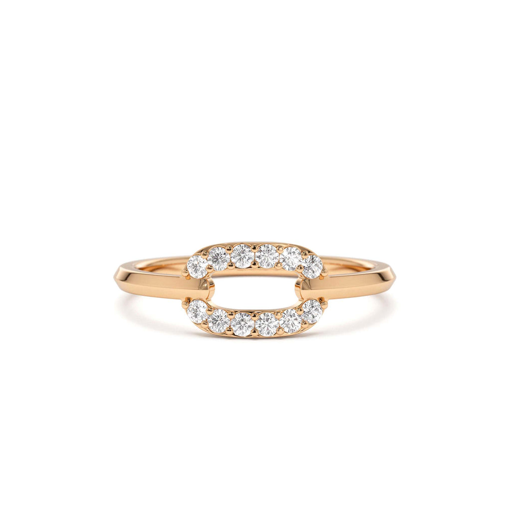 Single Link Diamond Ring in 14K Gold — view 5