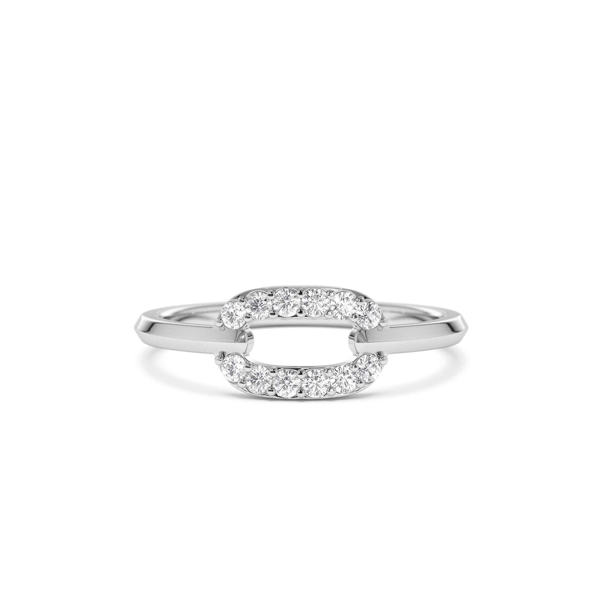 Single Link Diamond Ring in 14K Gold — view 4