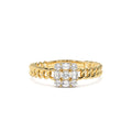 Curb Link Illusion Setting Baguette Diamond Ring in 14K Gold — view 1