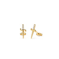 Mini Sword Diamond Earrings in 14K Gold — view 1