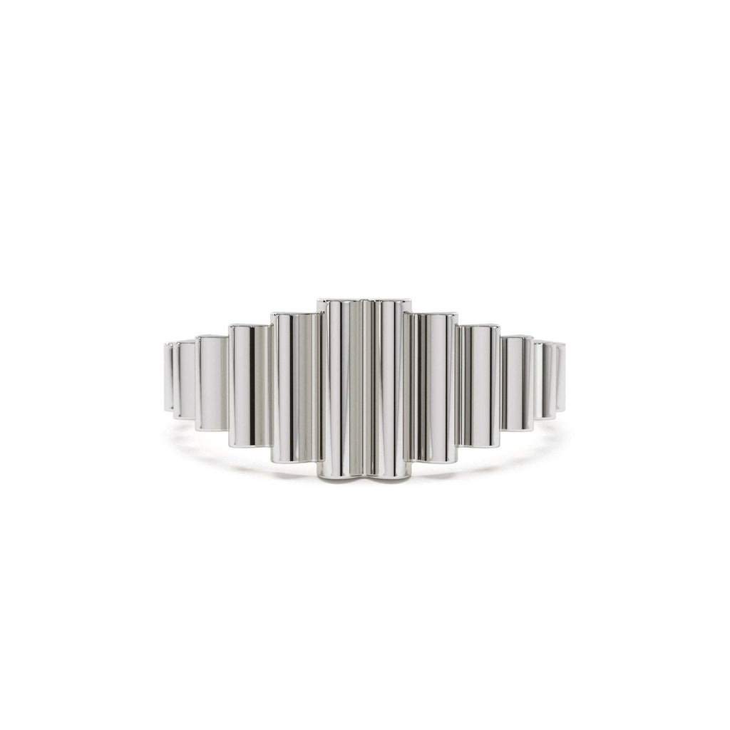 Bold Fluted Graduating Gold Ring in 14K Gold — view 4