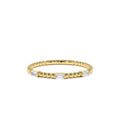 Minimalist Beaded Baguette Diamond Ring in 14K Gold — view 1
