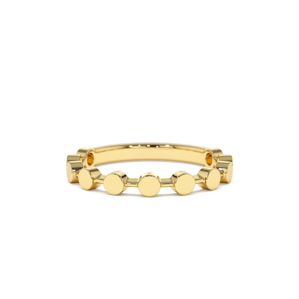 Tiny Round Stackable Ring For Women in 14K Gold — view 1