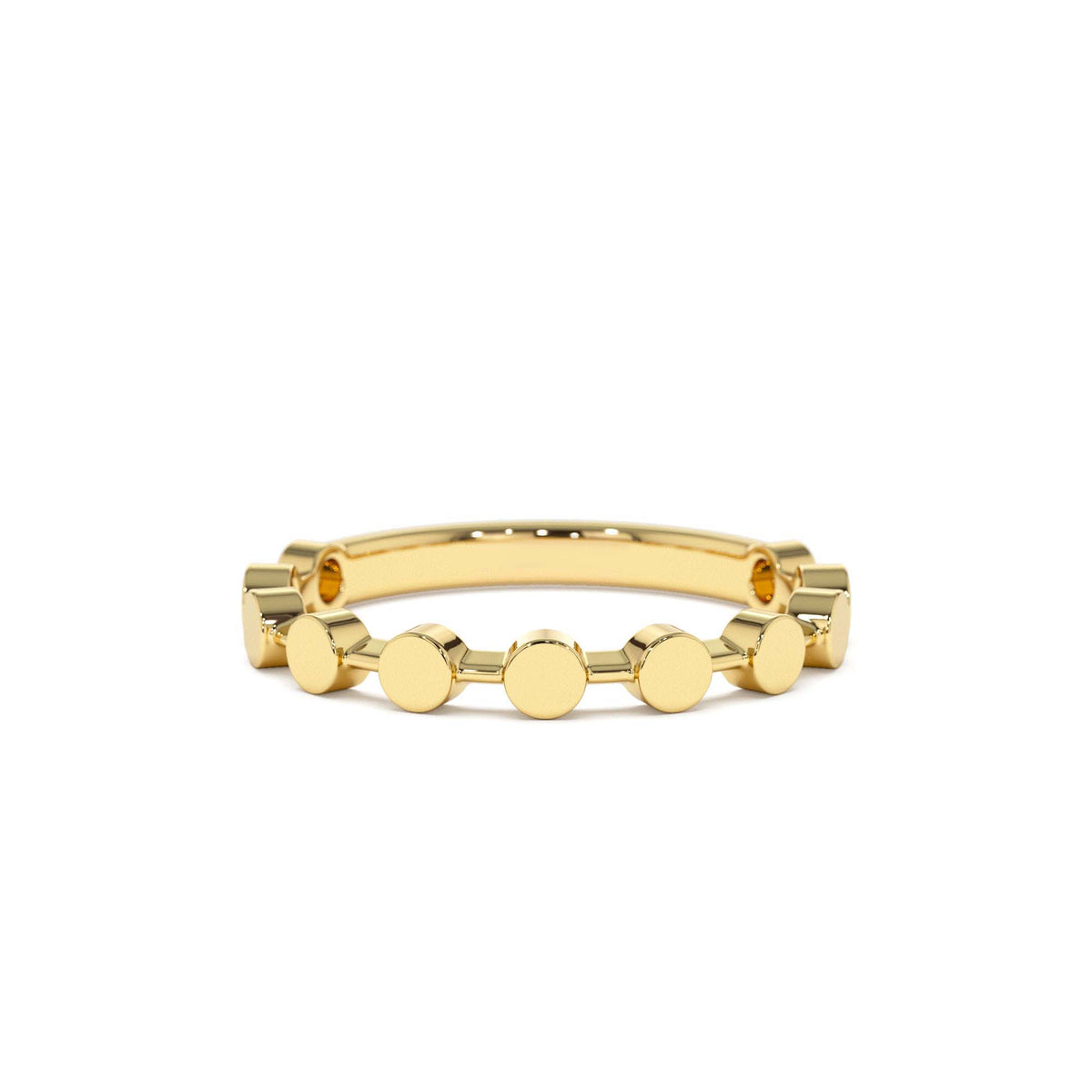 Tiny Round Stackable Ring For Women in 14K Gold — view 1