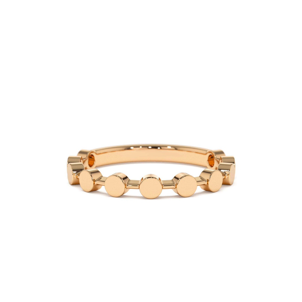 Tiny Round Stackable Ring For Women in 14K Gold — view 5