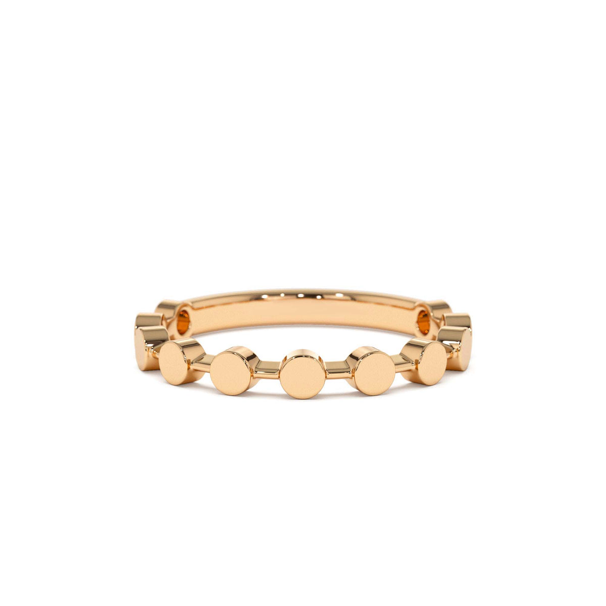 Tiny Round Stackable Ring For Women in 14K Gold — view 5