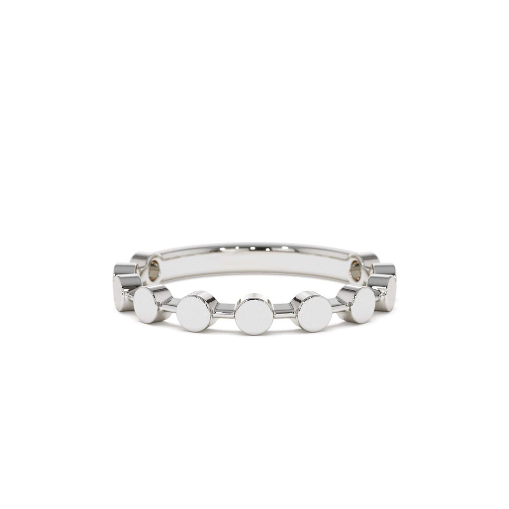 Tiny Round Stackable Ring For Women in 14K Gold — view 4