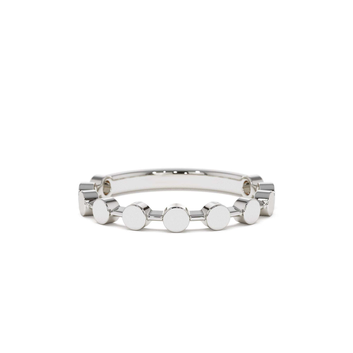Tiny Round Stackable Ring For Women in 14K Gold — view 4